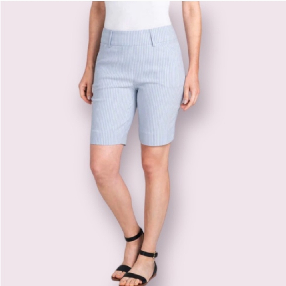 New! Hilary Radley women girls Comfort Casual Bermuda Shorts Blue Combo size XL!
